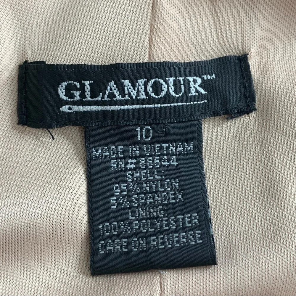 Glamour Lace Dress Women's Size 10 Black Tan Lined Fit & Flare Sleeveless - Picture 8 of 10